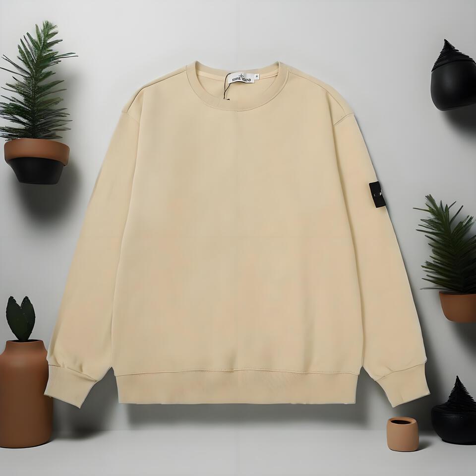 Stone Island Beige Cotton Crewneck Sweatshirt Unisex