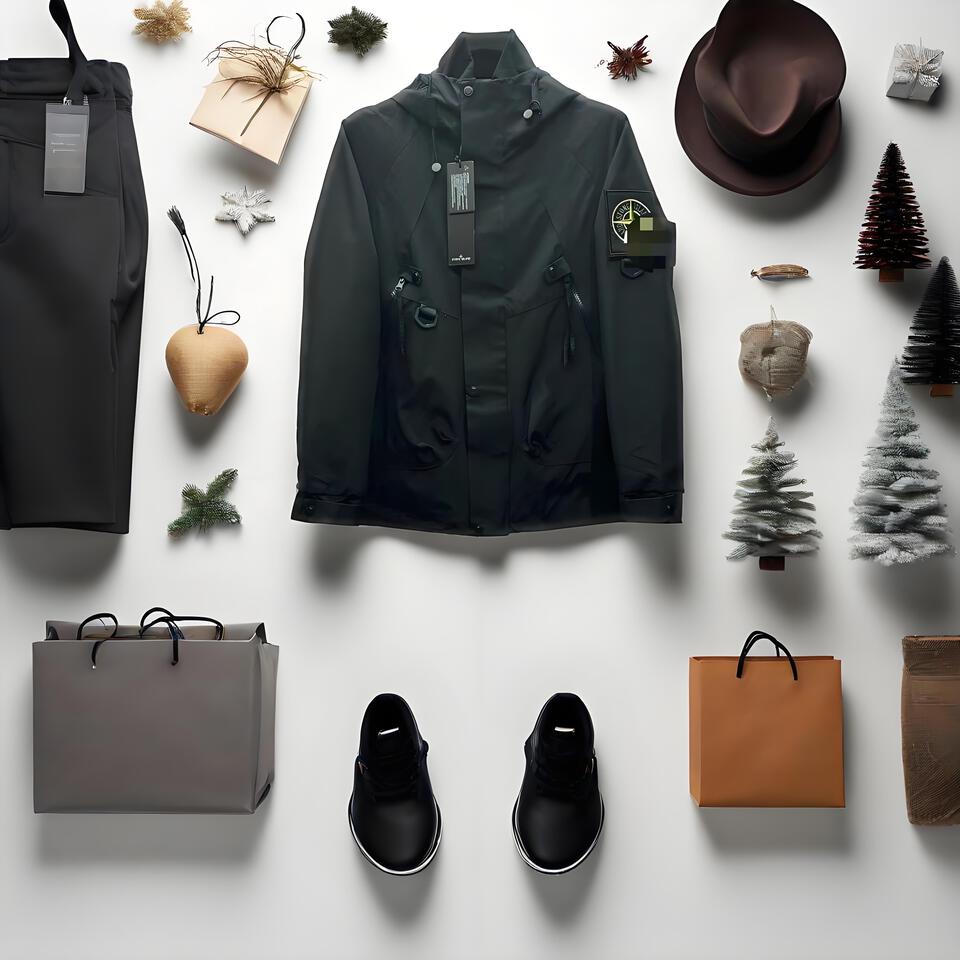 Stone Island Black Waterproof Windproof Hooded Jacket