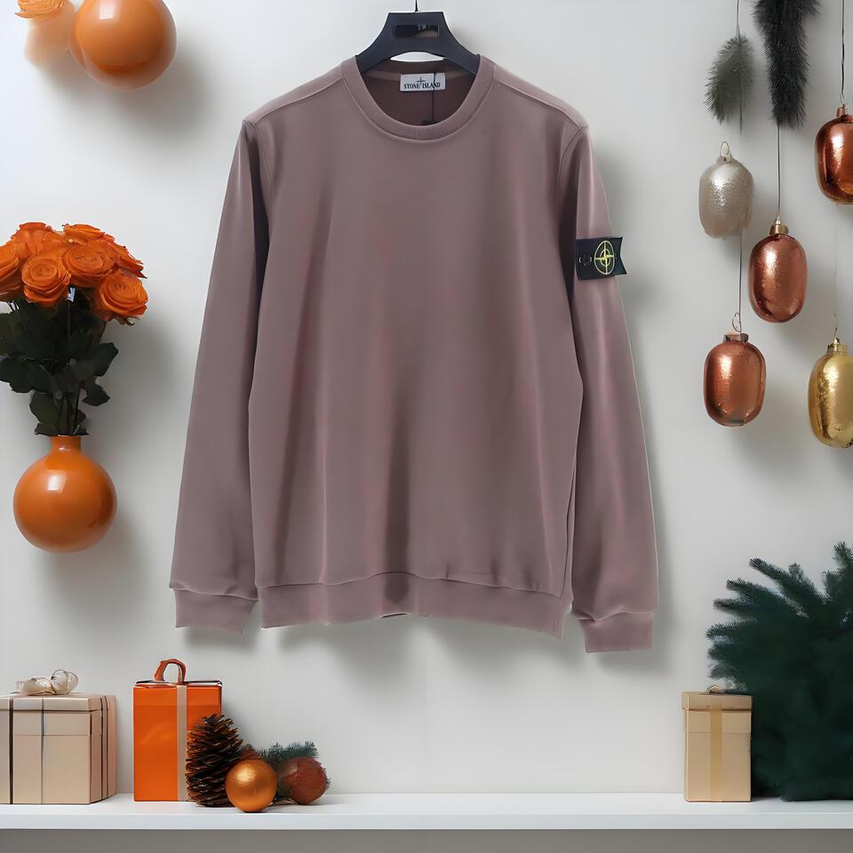 Stone Island Brown Cotton Crewneck Sweatshirt