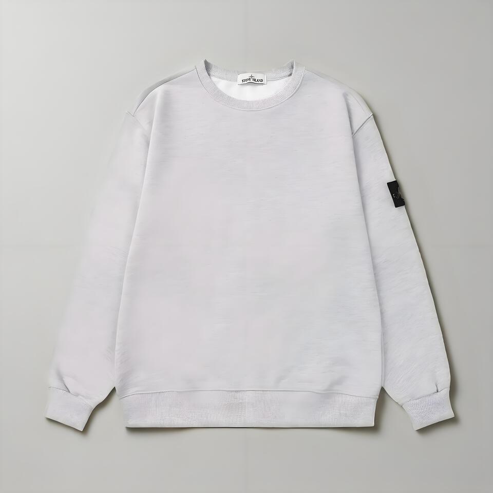 Stone Island Grey Cotton Crewneck Tech Sweatshirt