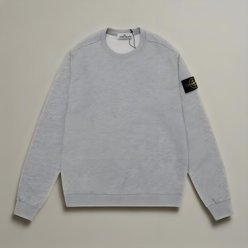 Stone Island Grey Fleece Crewneck Sweatshirt