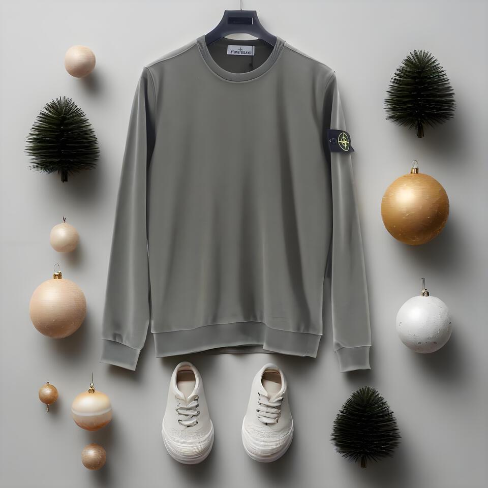 Stone Island Military Green Cotton Crewneck Sweatshirt