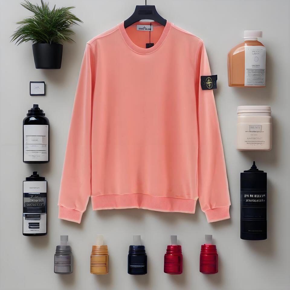 Stone Island Pink Cotton Badge Round Neck Sweatshirt