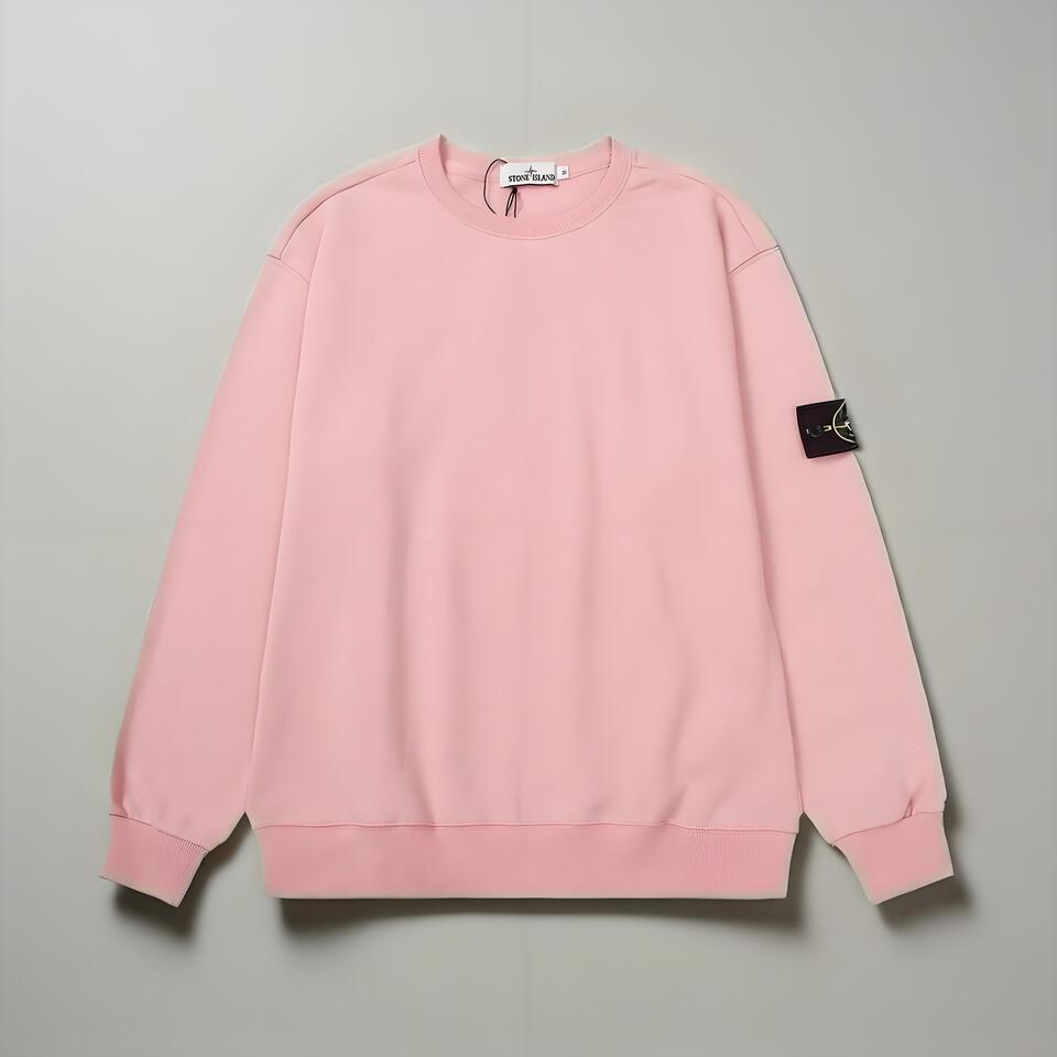 Stone Island Pink Cotton Crewneck Sweatshirt
