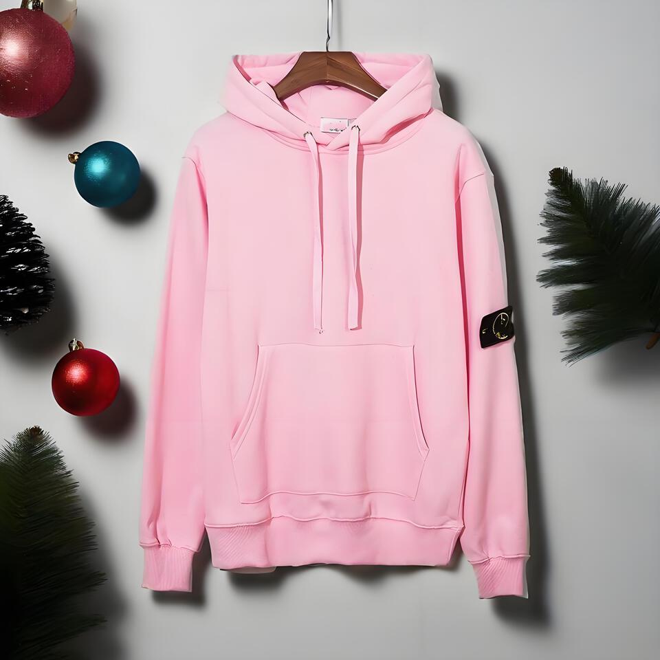Stone Island Pink Cotton Unisex Hoodie Streetwear