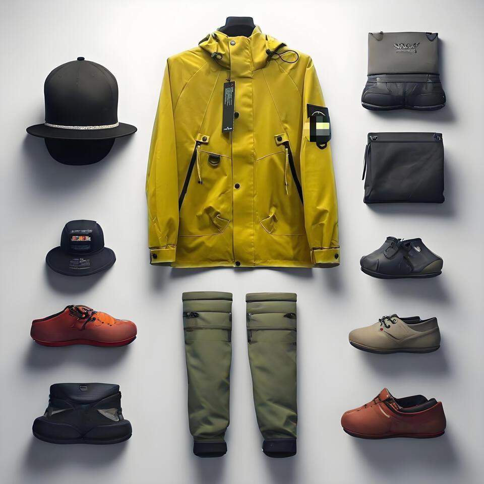 Stone Island Yellow Hooded Waterproof Windbreaker Jacket