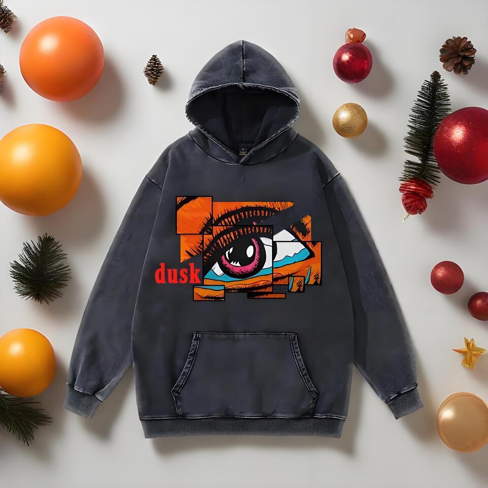 Street Art Unisex Washed Black Cotton Hoodie