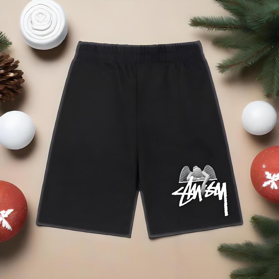 Stüssy Classic Black Cotton Shorts - Men's Streetwear Fashion Shorts