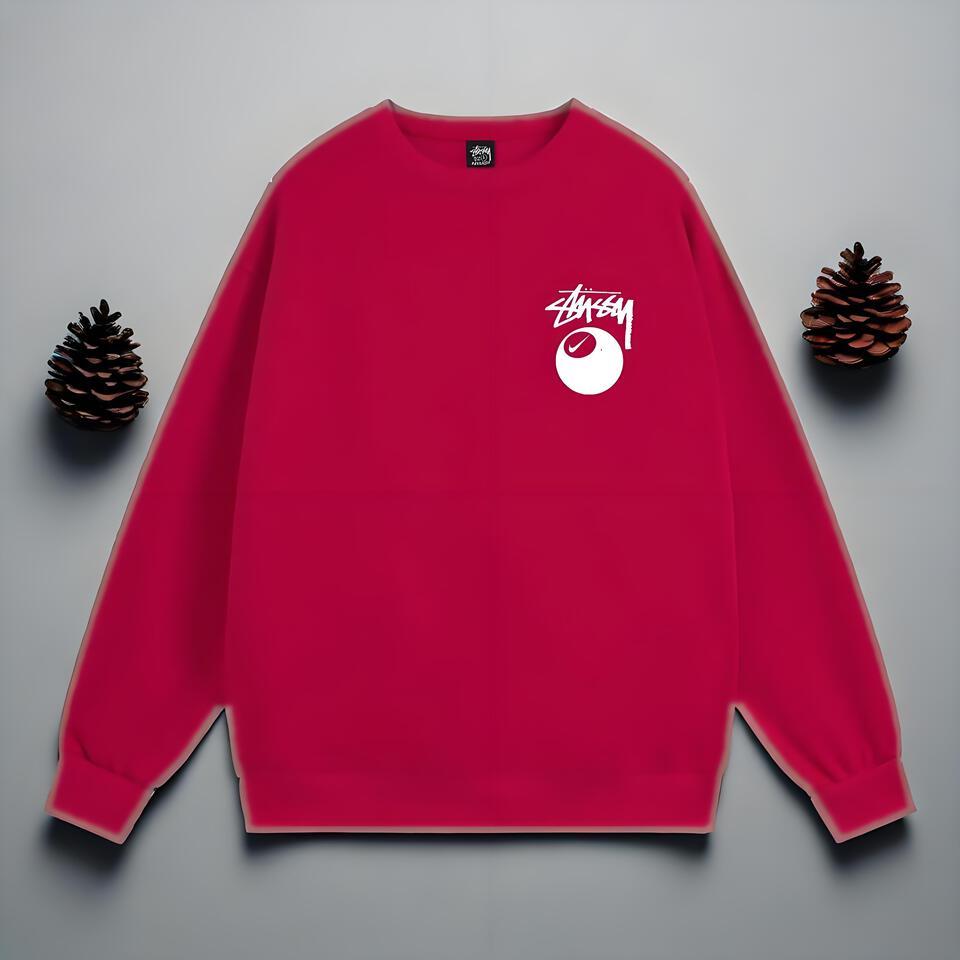 Stüssy Classic Red Hooded Sweatshirt | Men's & Women's Pullover Fleece