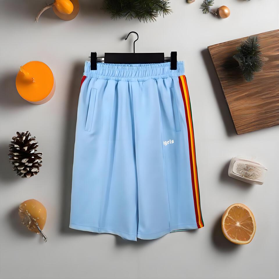 Stüssy Light Blue Cotton Shorts Men's Casual Elastic Waist