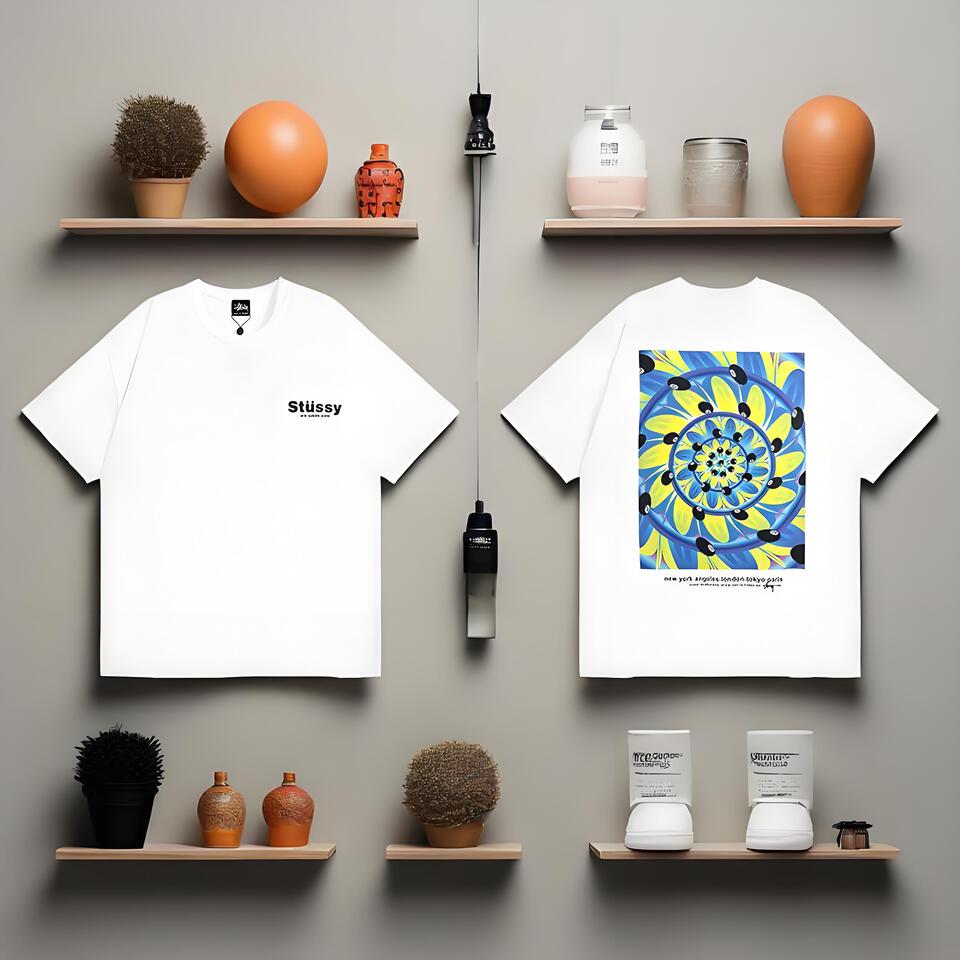 Stüssy Loose Fit Cotton Street Style Printed T-Shirt White