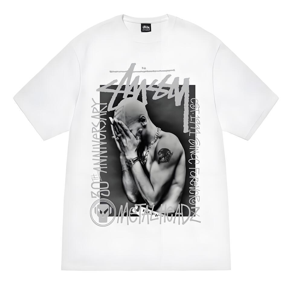 Stussy 20Th Anniversary Loose Fit Cotton T-Shirt White