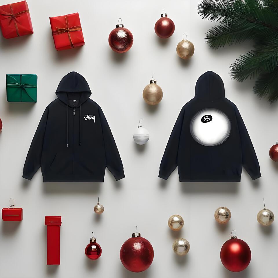 Stussy Black Cotton Hooded Sweatshirt Unisex