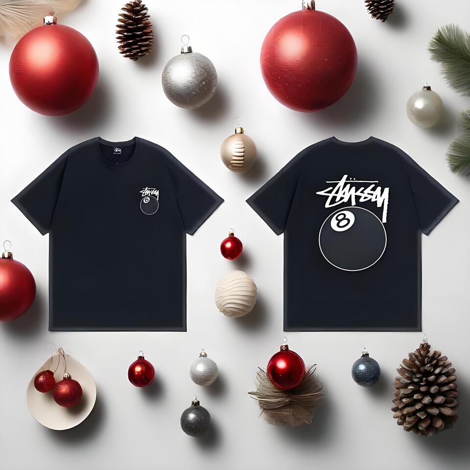 Stussy Black Loose Cotton Street Print T-Shirt