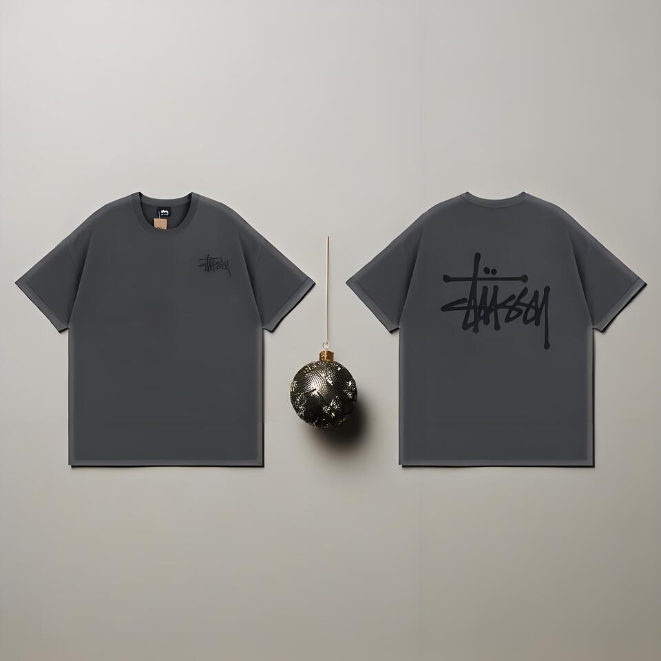 Stussy Black Loose Cotton Tee Street Graffiti
