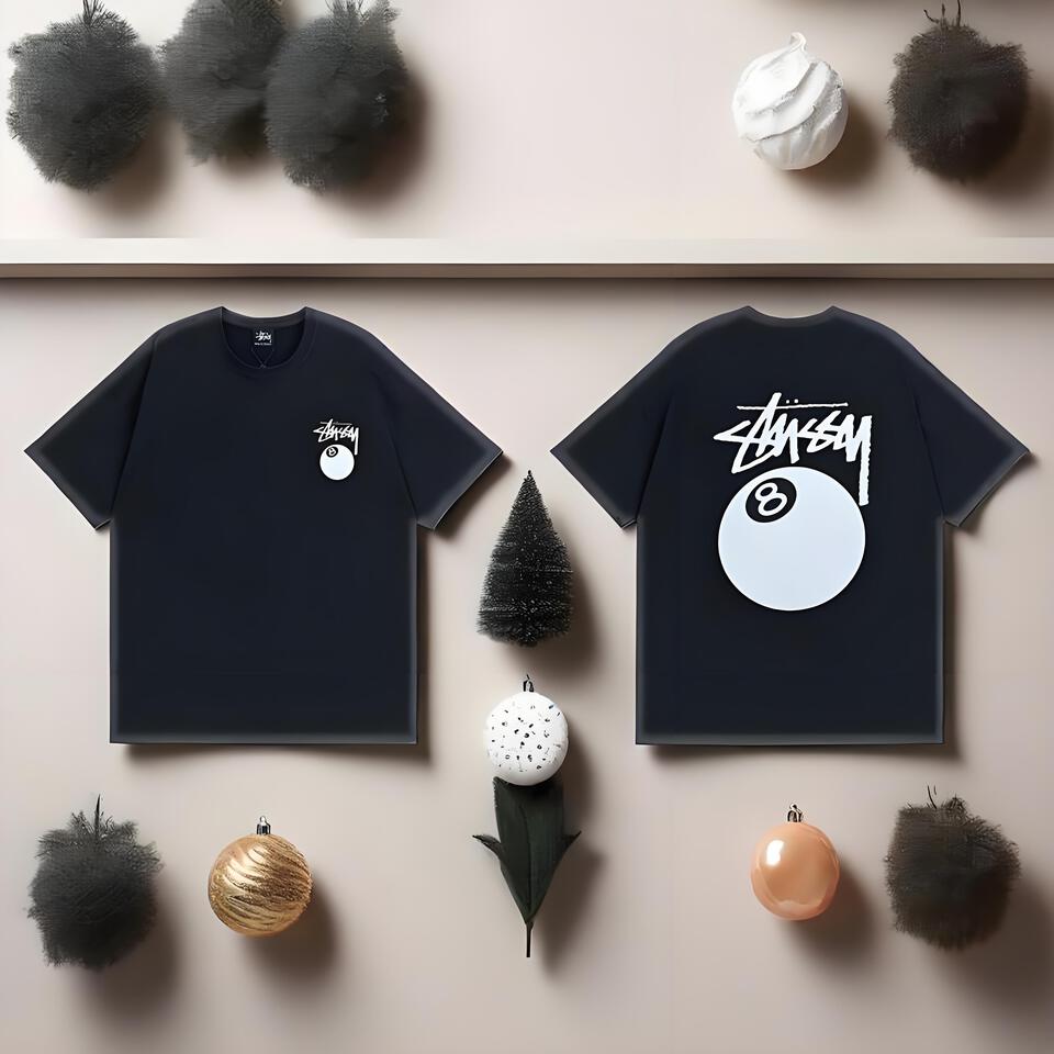Stussy Black Loose Fit Cotton Street T-Shirt
