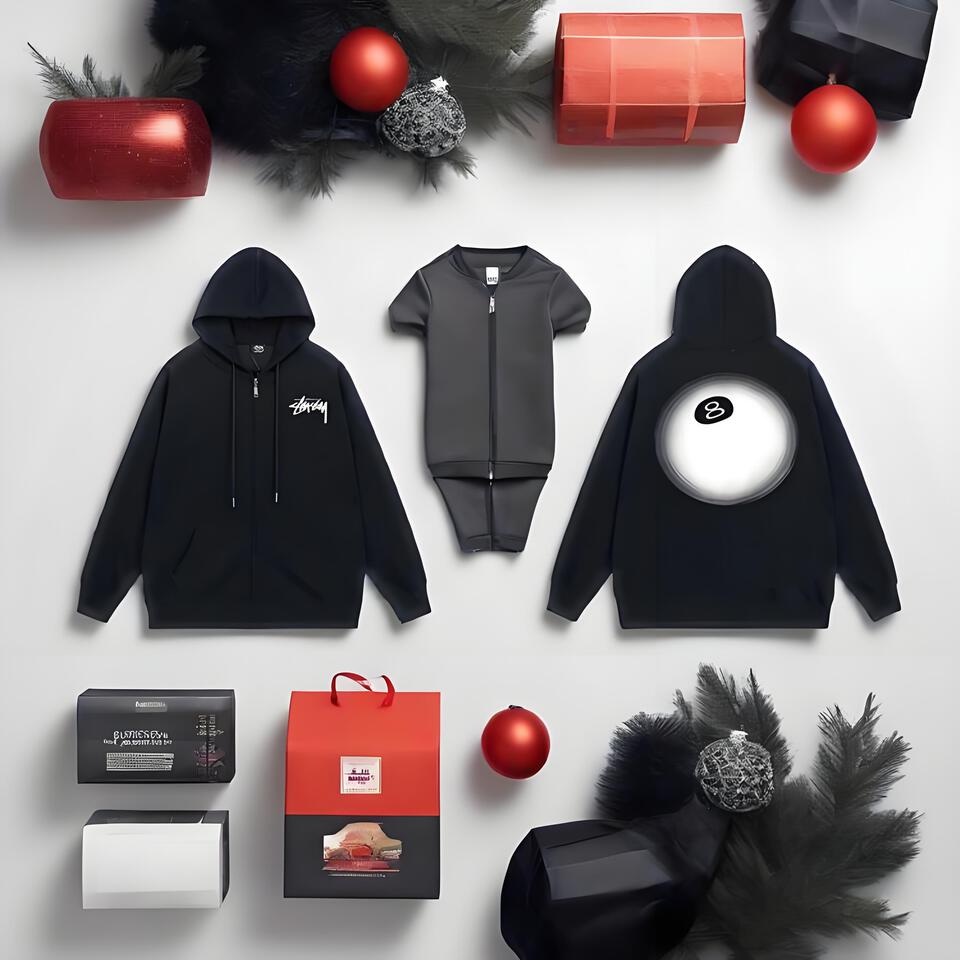 Stussy Black Zip-Up Hoodie Sweatshirt Men Women