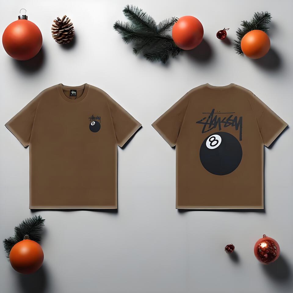 Stussy Brown Cotton Loose Fit Short Sleeve T-Shirt
