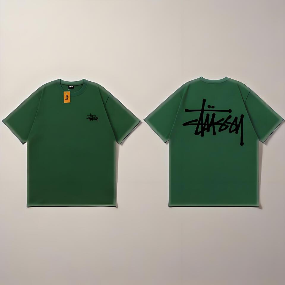 Stussy Green Cotton Unisex Loose Fit T-Shirt
