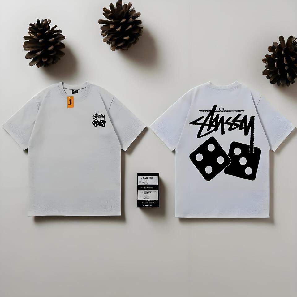 Stussy Grey Cotton Oversized T-Shirt Unisex Streetwear