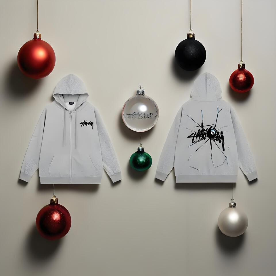 Stussy Grey Hoodie With Street Graffiti Print