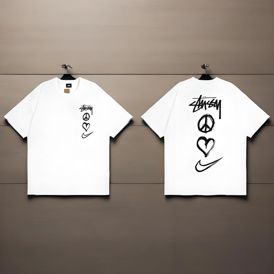 Stussy Oversized White Cotton T-Shirt Unisex Streetwear