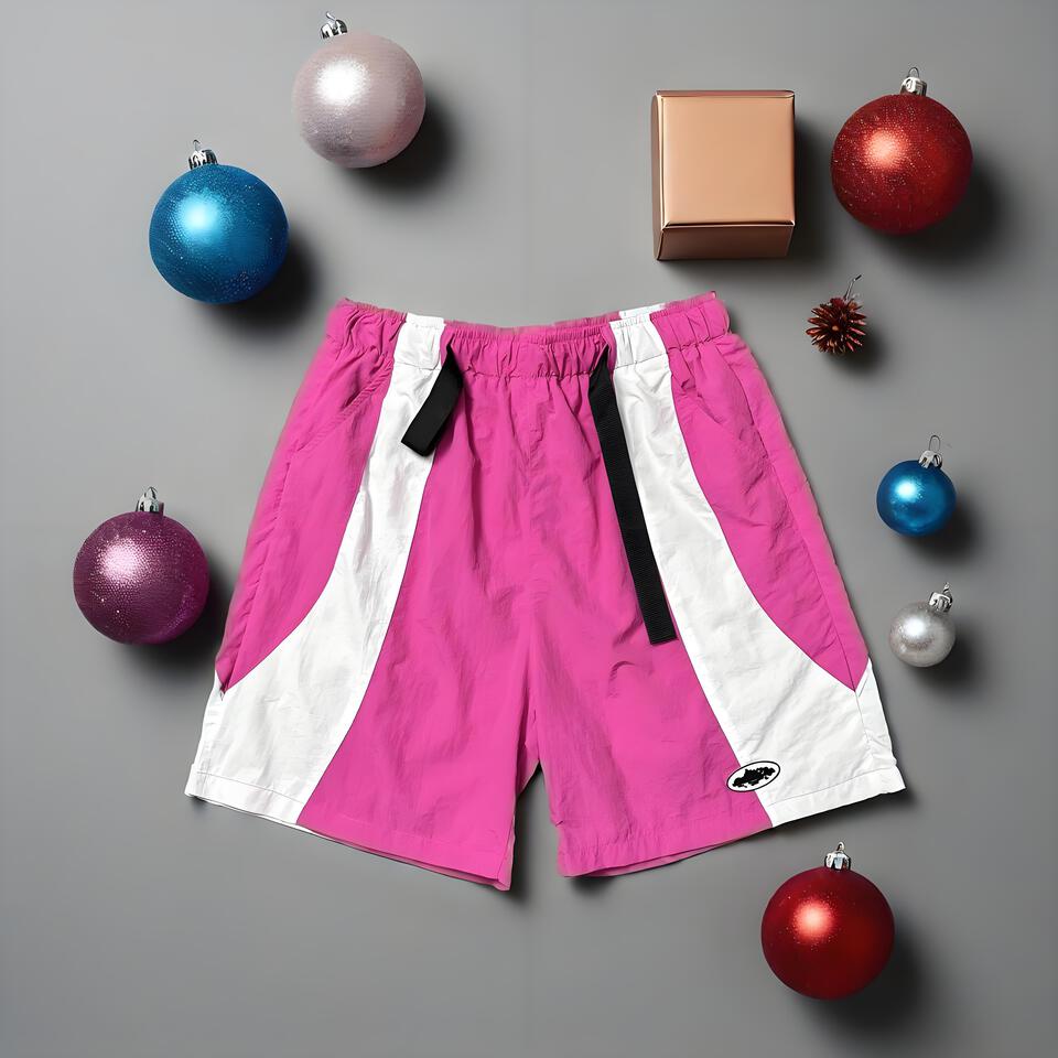 Stussy Pink White Shorts: Classic Stussy Logo Design, Cotton Comfort Streetwear.