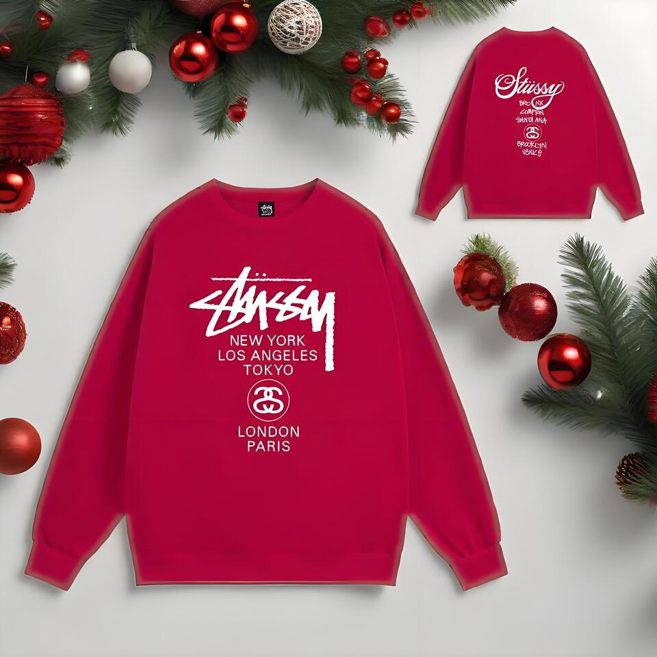 Stussy Red Cotton Crewneck Sweatshirt