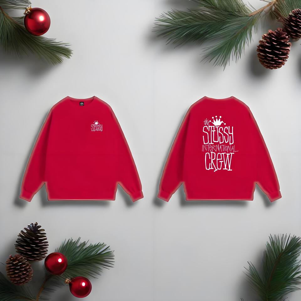 Stussy Red Cotton Street Crewneck Sweatshirt