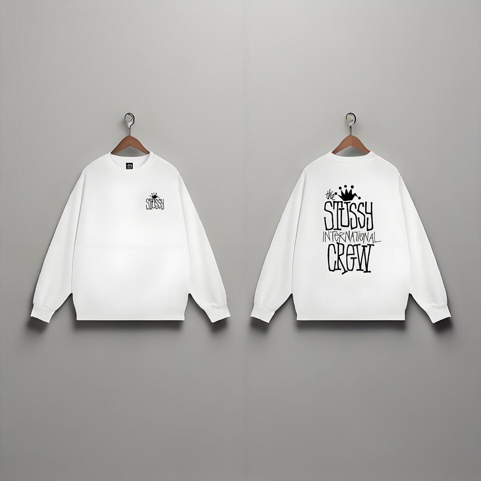 Stussy Unisex White Cotton Streetwear Hoodie