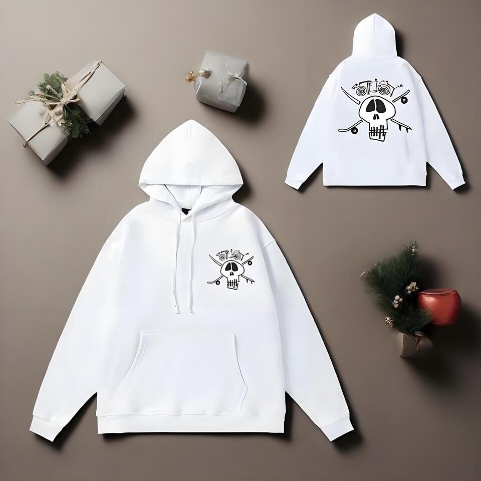 Stussy White Cotton Hoodie Streetwear Graphic Print