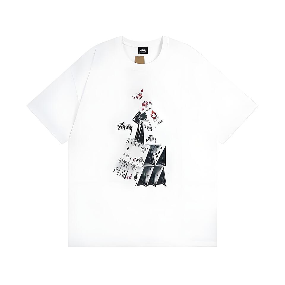 Stussy White Cotton Oversized Short Sleeve T-Shirt