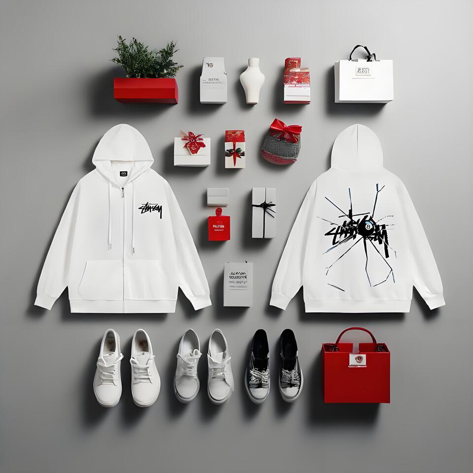 Stussy White Hoodie Street Graffiti Unisex Oversized Fit