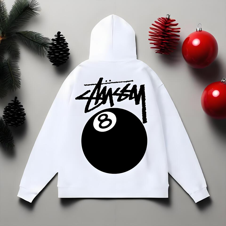 Stussy White Hoodie With Street Color Block Print