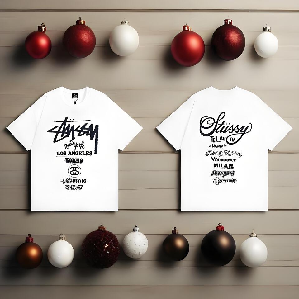 Stussy White Loose Cotton Graffiti City Print Tee