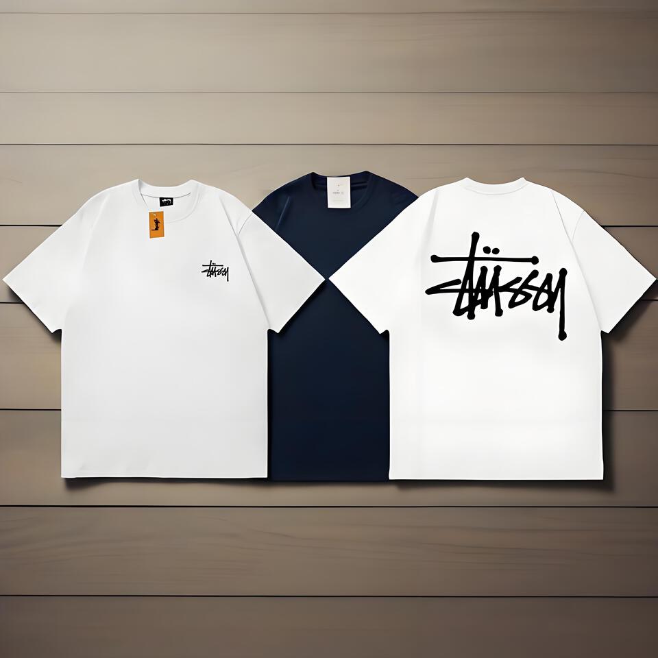 Stussy White Loose Cotton Tee Street Graffiti Print