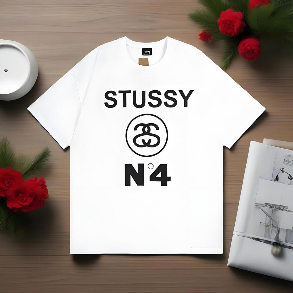 STUSSY White Oversized Cotton T-Shirt