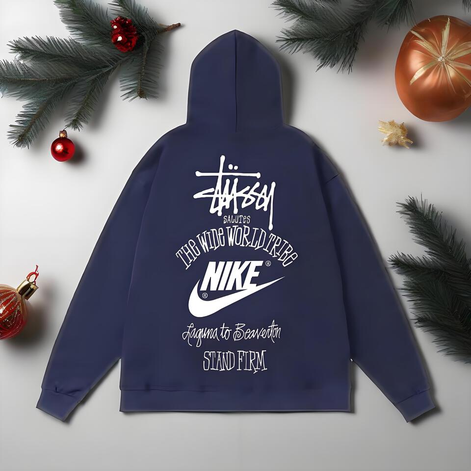 Stussy X Nike Hoodie Street Hip Hop Loose Fit