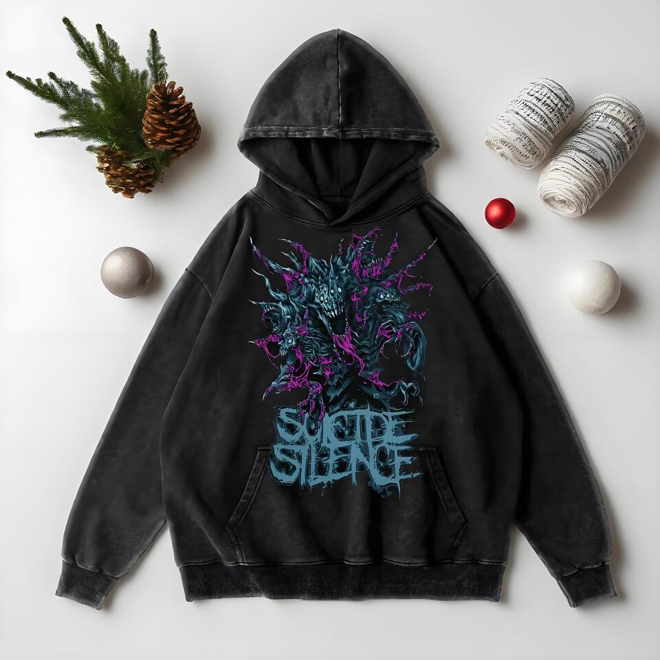 Suicide Silence Distressed Black Cotton Hoodie