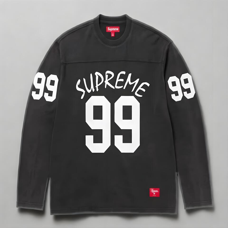 Supreme 99 Washed Cotton Long Sleeve Tee Unisex Streetwear