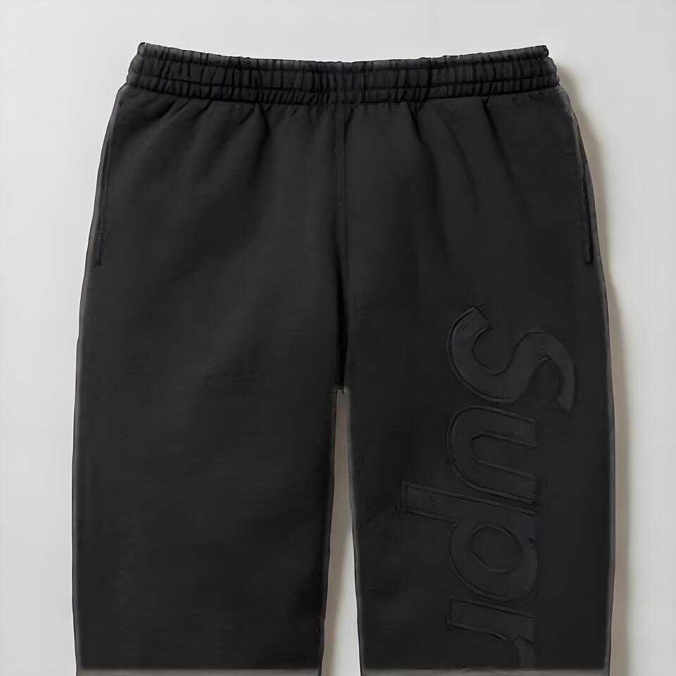 Supreme Black Cotton Blend Casual Sweatpants