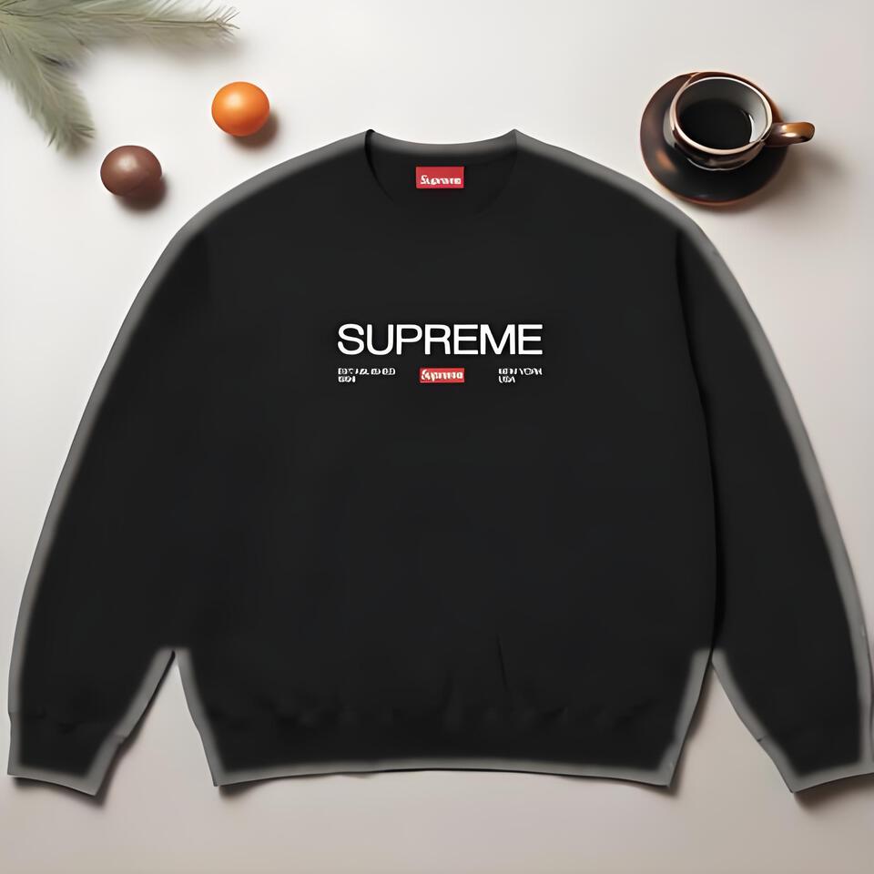 Supreme Black Cotton Crewneck Sweatshirt