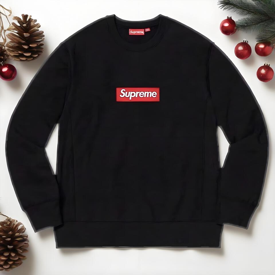 Supreme Black Cotton Crewneck Sweatshirt