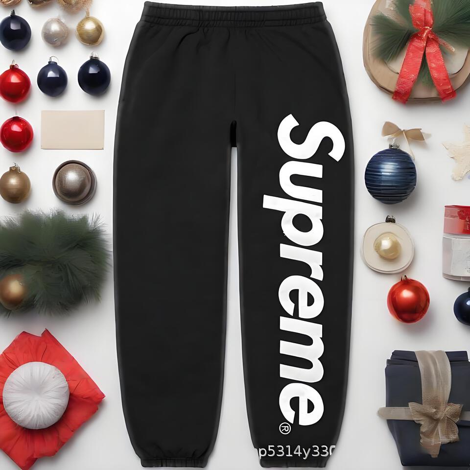 Supreme Black Cotton Cuffed Joggers