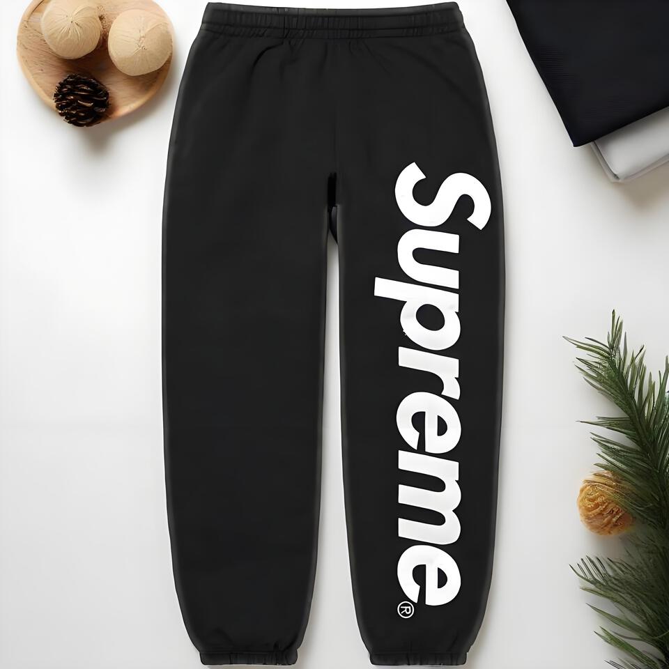 Supreme Black Cotton Joggers