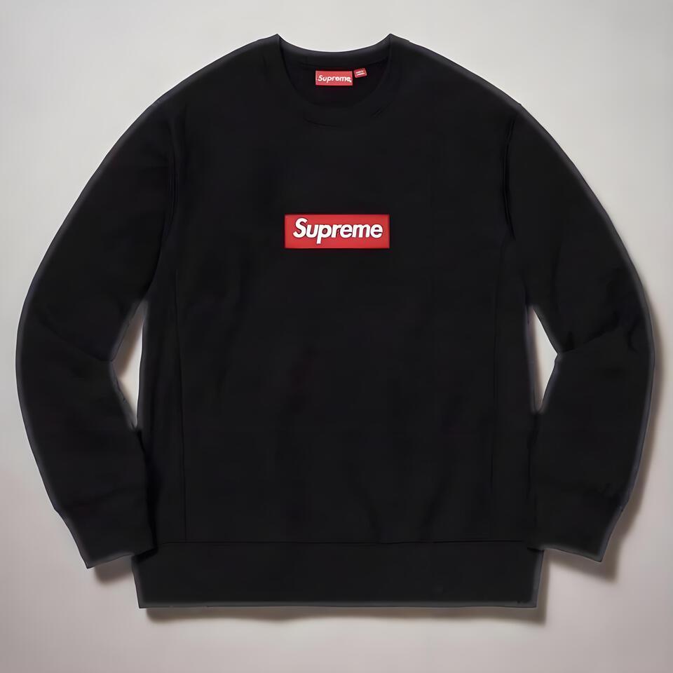 Supreme Black Cotton Loose Fit Crewneck Sweatshirt