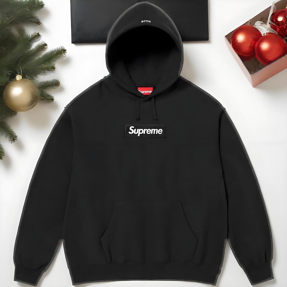 Supreme Black Cotton Street Hoodie