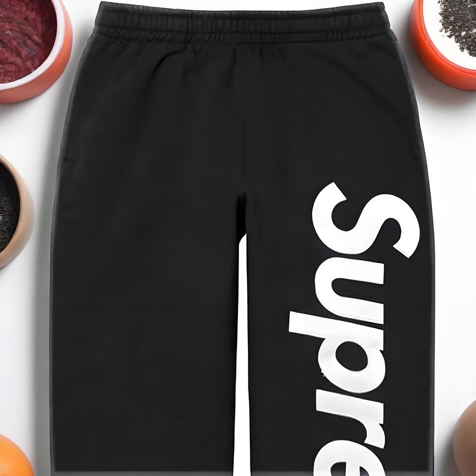 Supreme Black Cotton Sweatpants Men's