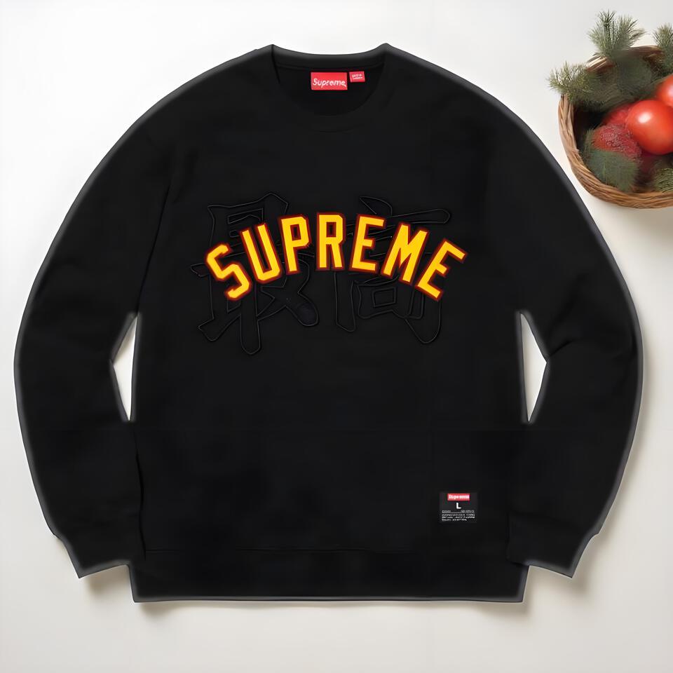 Supreme Black Fleece Crewneck Streetwear Hoodie