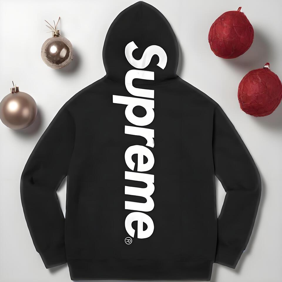 Supreme Black Hoodie Streetwear Loose Fit